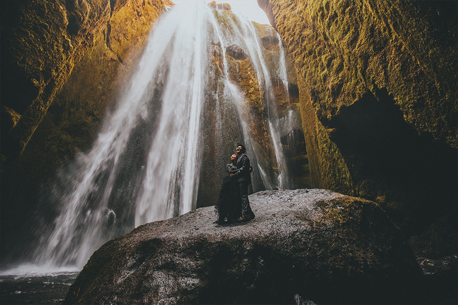 Iceland Cave Waterfall Pre-wedding Photoshoot