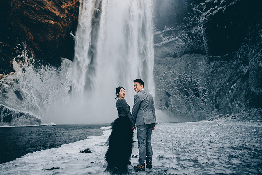 Iceland Waterfall Pre-wedding Photoshoot